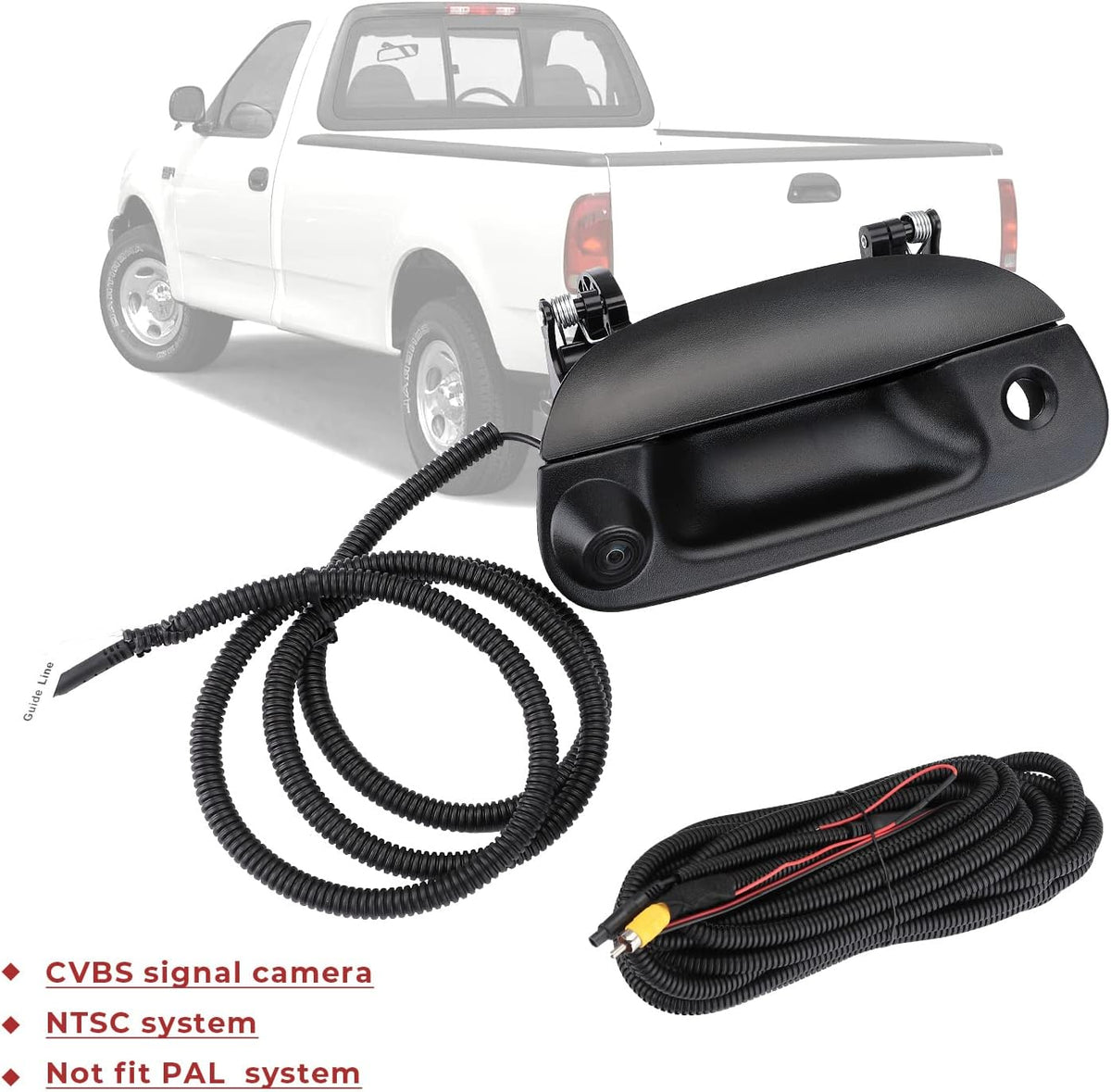 Backup Camera Compatible with 1997-2003 F150 1998-2007 F250 F350 F450 F550 Tailgate Handle Reverse Camera O137