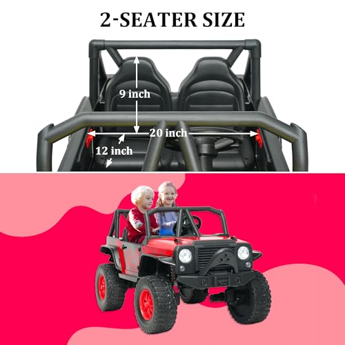24V 5AH 2 Seater 4WD Electric Ride On Car with Remote Control (Red) N657085