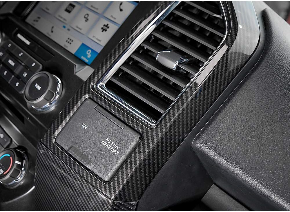 Carbon Fiber Central Console Air Conditioner Panel Trim 5pcs P9470
