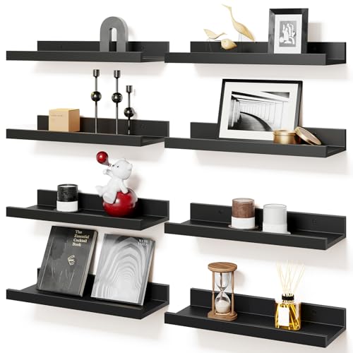 Rustic Brown Wall Shelves Set of 8 F15470