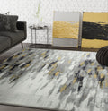 6 x 9 Grey Yellow Area Rug R627429