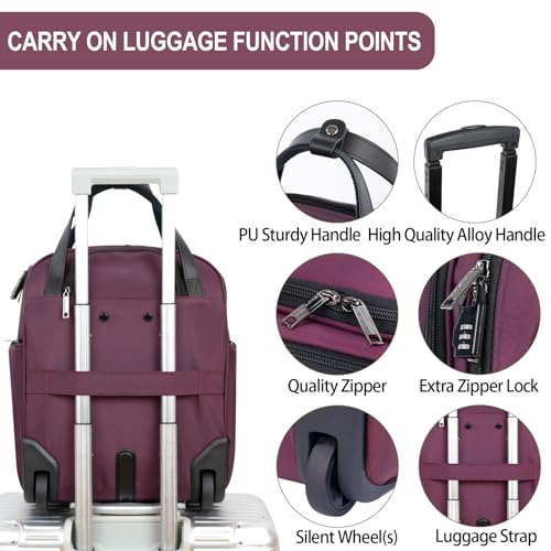 Black 16" Carry On Bag with Wheels L775