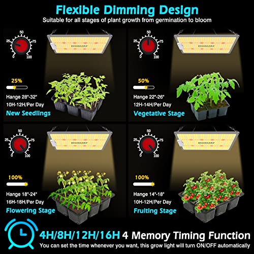 1000W LED Grow Light Full Spectrum with Timer W196