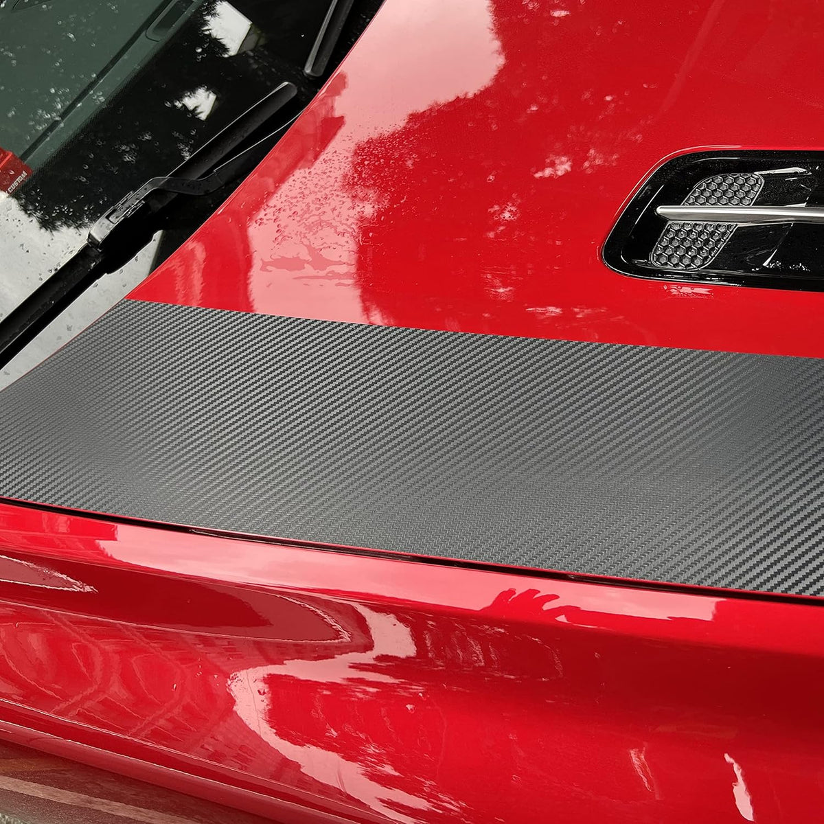 3D Carbon Fiber Front Hood Rally Stripes Decal Pack of 2 L71660