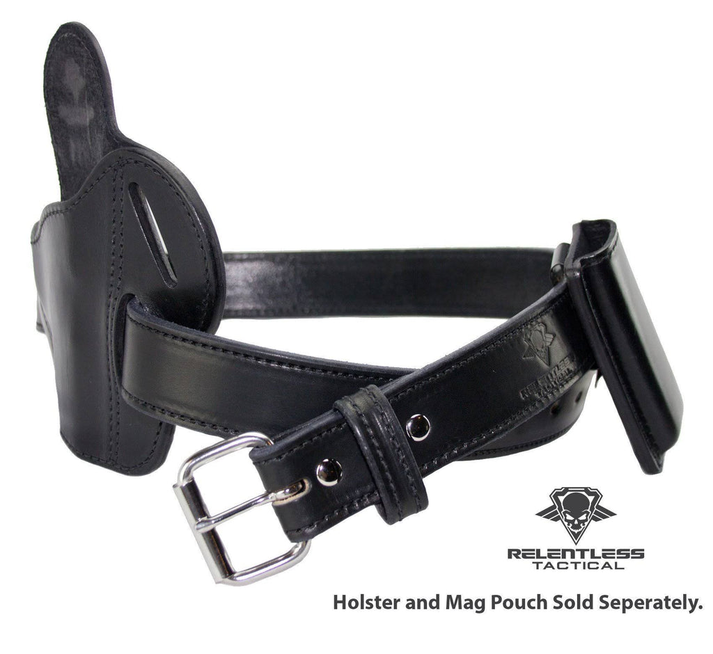 Black Leather Gun Belt U5828