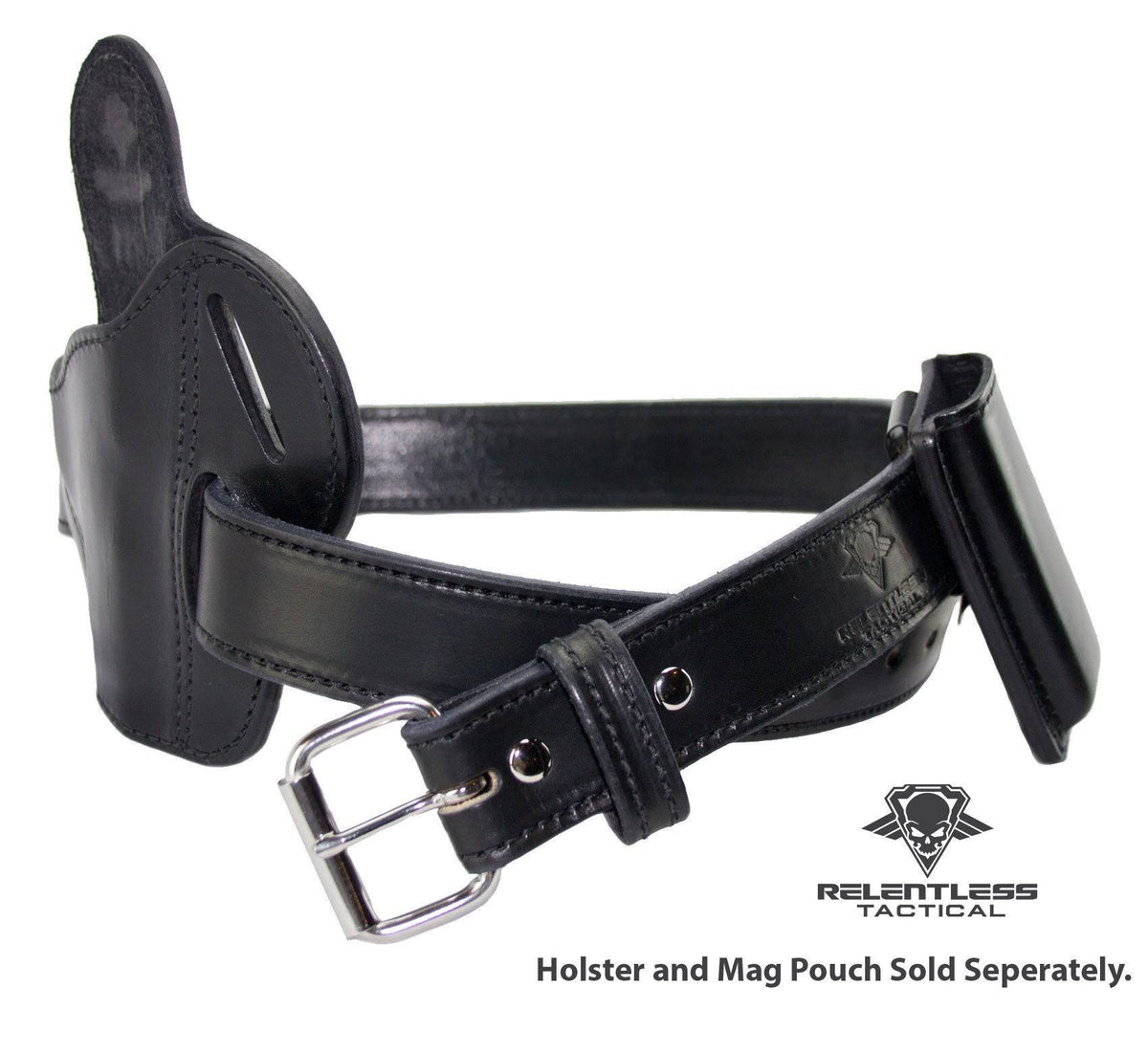 Black Leather Gun Belt U5828