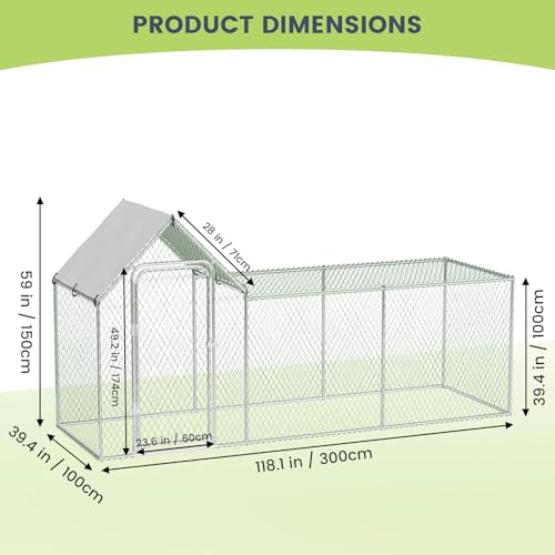 Large Metal Chicken Coop with Waterproof Cover Z167984