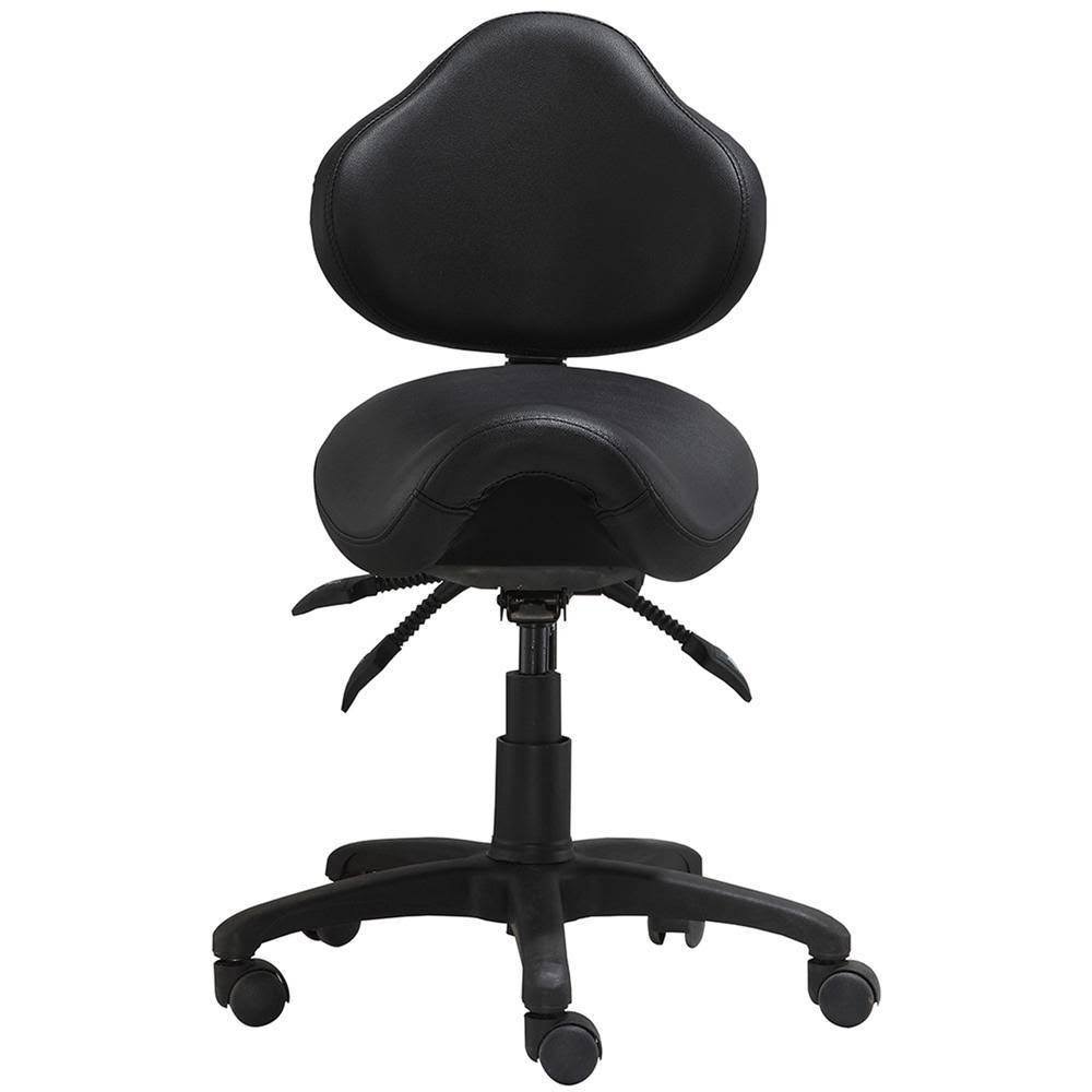 Rolling Saddle Stool with Adjustable Height and Backrest O46989