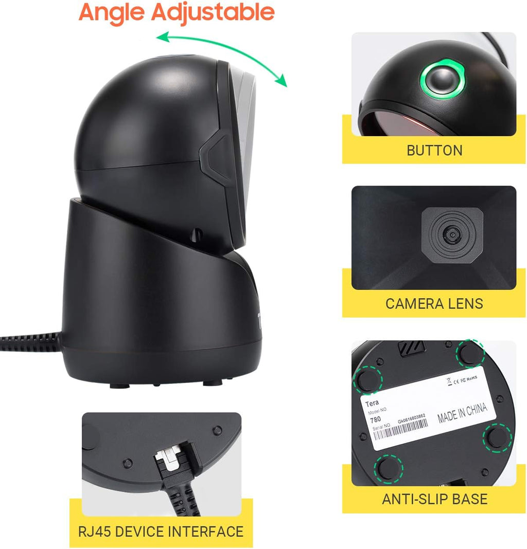 Desktop Omnidirectional Barcode Scanner with Adjustable Scan Head A9514