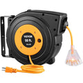50 ft Heavy Duty 14AWG/3C SJTOW Retractable Extension Cord Reel with Lighted Triple Tap Outlet L446