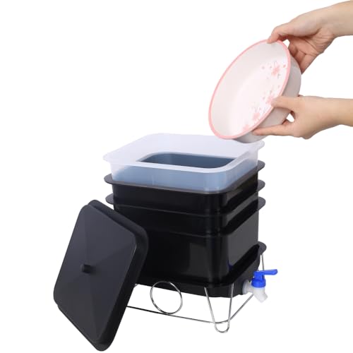 Black 4-Tray 20L Worm Composter Y841634