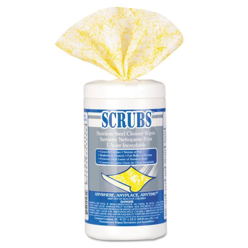 Stainless Steel Cleaner Wipes 30 Wipes 6 Canisters P66275