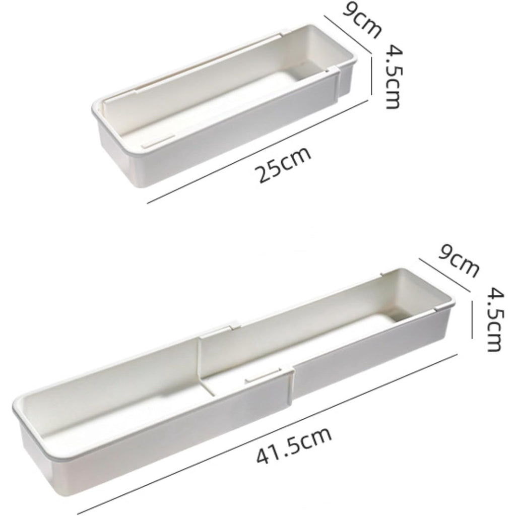 White 4pack Expandable Drawer Organizer Trays X58860
