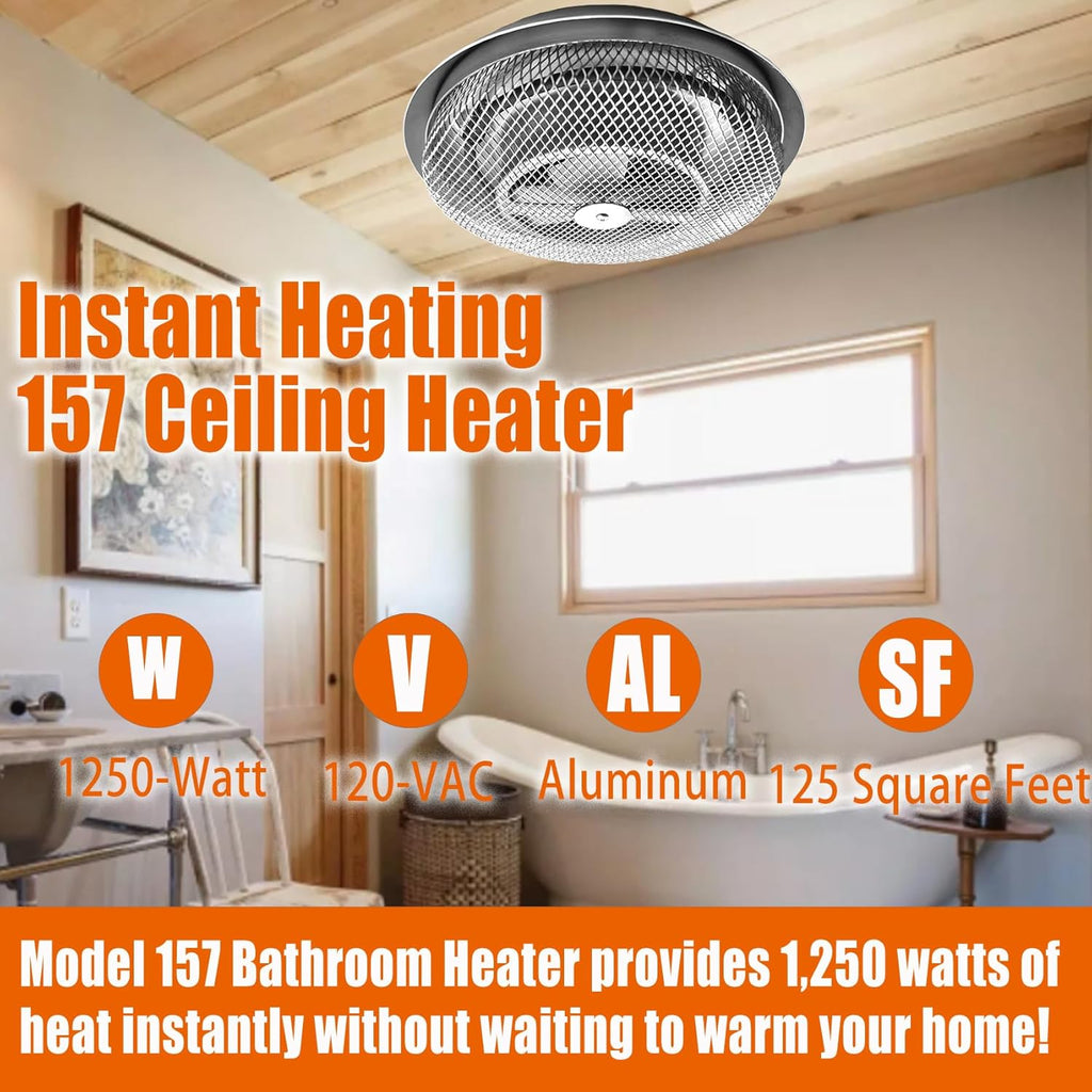 Bathroom Ceiling Heater, 1250W Instant Heat Q148178