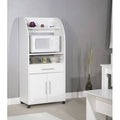 Pure White Microwave Kitchen Cart Q75686