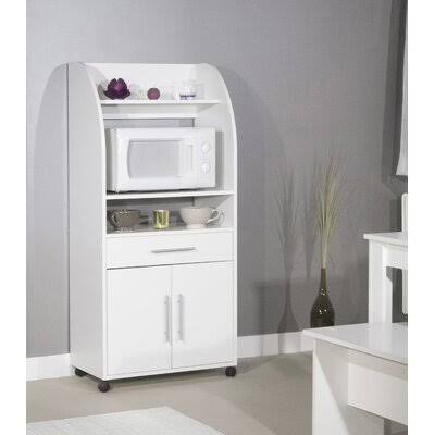 Pure White Microwave Kitchen Cart Q75686
