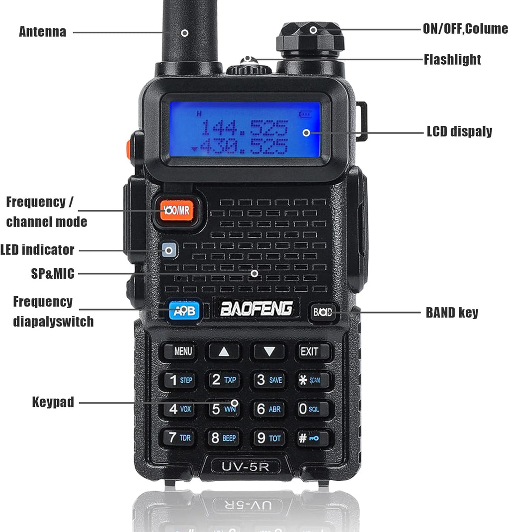 2 Pcs Dual Band Amateur Radio VHF/UHF Walkie Talkie N4849