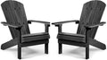 Black Plastic Adirondack Chairs Set of 2 A1877
