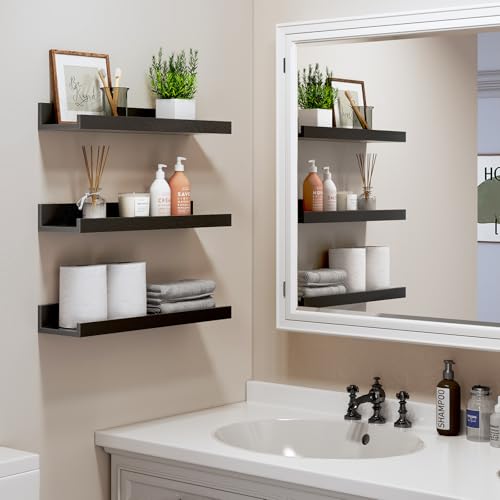 Rustic Brown Wall Shelves Set of 8 F15470