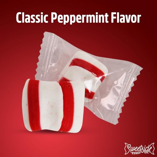 Soft Peppermint Candy Mints, 5lb bulk individually wrapped peppermint puffs L744361