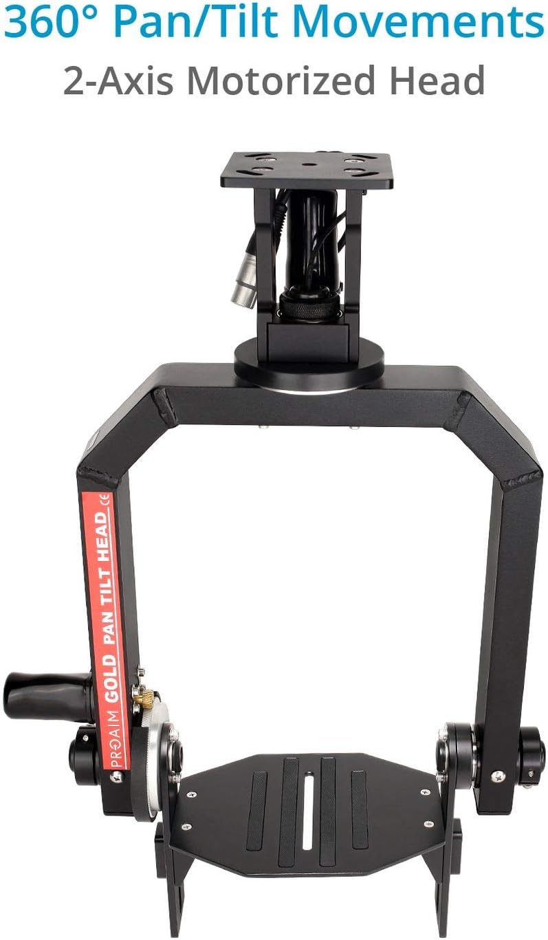 Gold Motorized Camera Pan Tilt Head with Joystick Control J4359