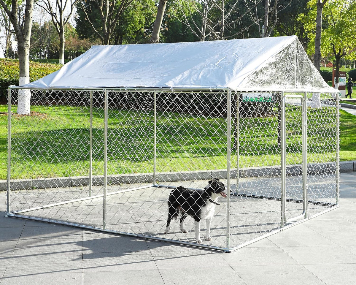 10x10x7FT Large Outdoor Dog Kennel with Roof B361071