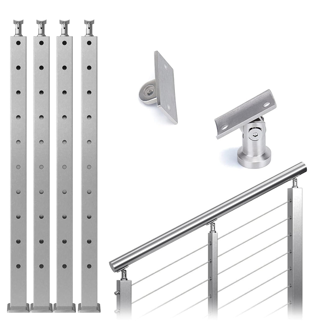4 Pack Stainless Steel Cable Railing Post M516827