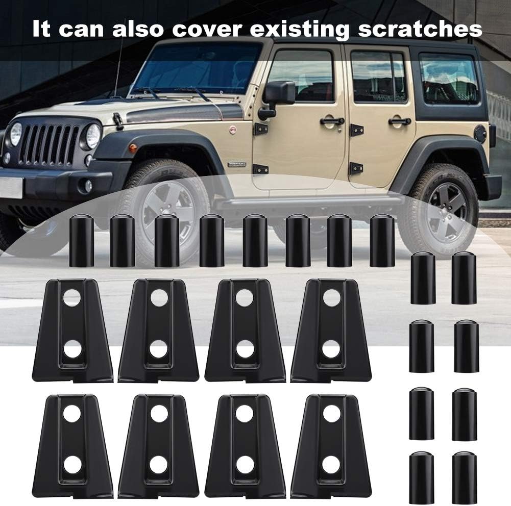 Black Car Door Hinge Cover Trim Protector 8pcs G8561