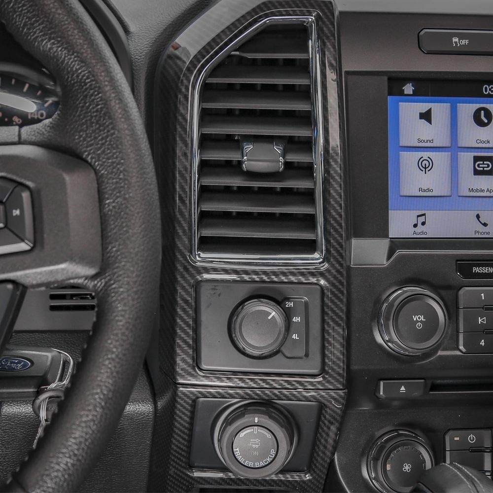 Carbon Fiber Central Console Air Conditioner Panel Trim 5pcs P9470