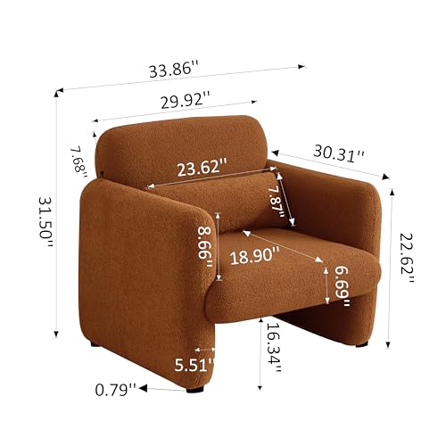Cream Lambskin Sherpa Fabric Accent Chair Y550665
