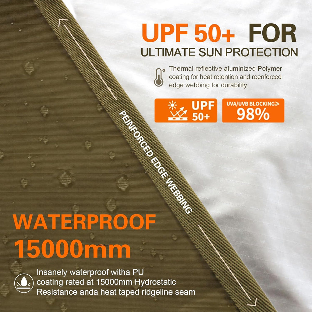 70D Nylon 10''X10'' Waterproof Camping Tarp H98576