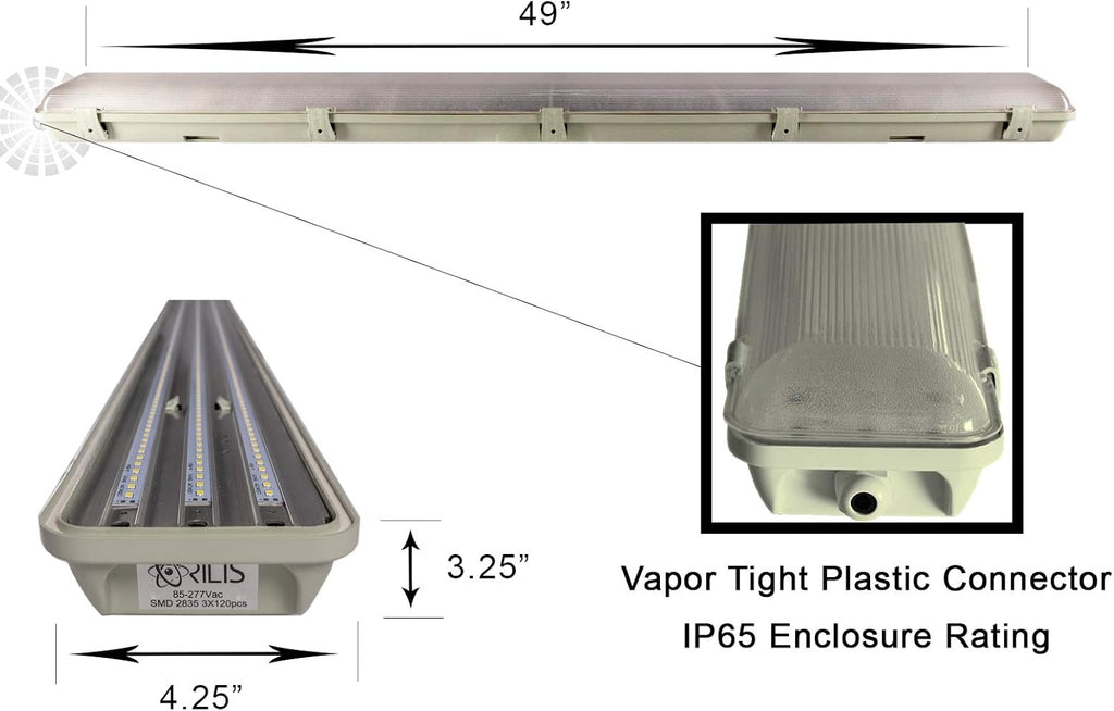 4FT Waterproof LED Vapor Tight Lights 6500K IP65 4-Pack J1868