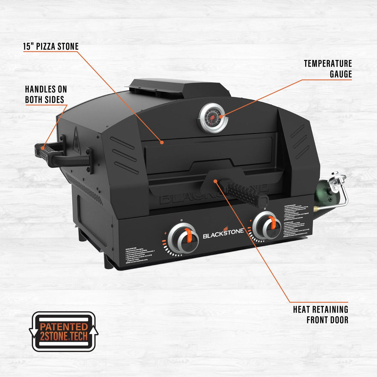 Tabletop Propane Pizza Oven with Two 15 Cordierite Stones K838768