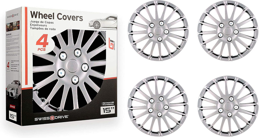 15-Inch Set of 4 Silver Hub Caps O120