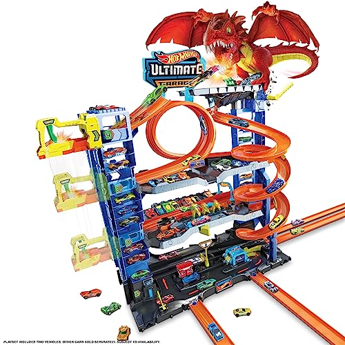 Ultimate Garage Toy Car Track Set with 2 Die-Cast Toy Cars F536