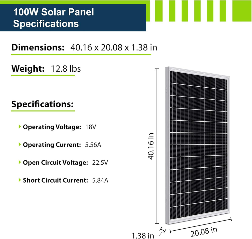 2.5KWH 12V LiFePO4 100Ah Solar Power Kit with 400W Mono Solar Panels, 30A MPPT Charge Controller, 3KW Pure Sine Wave Inverter S88952