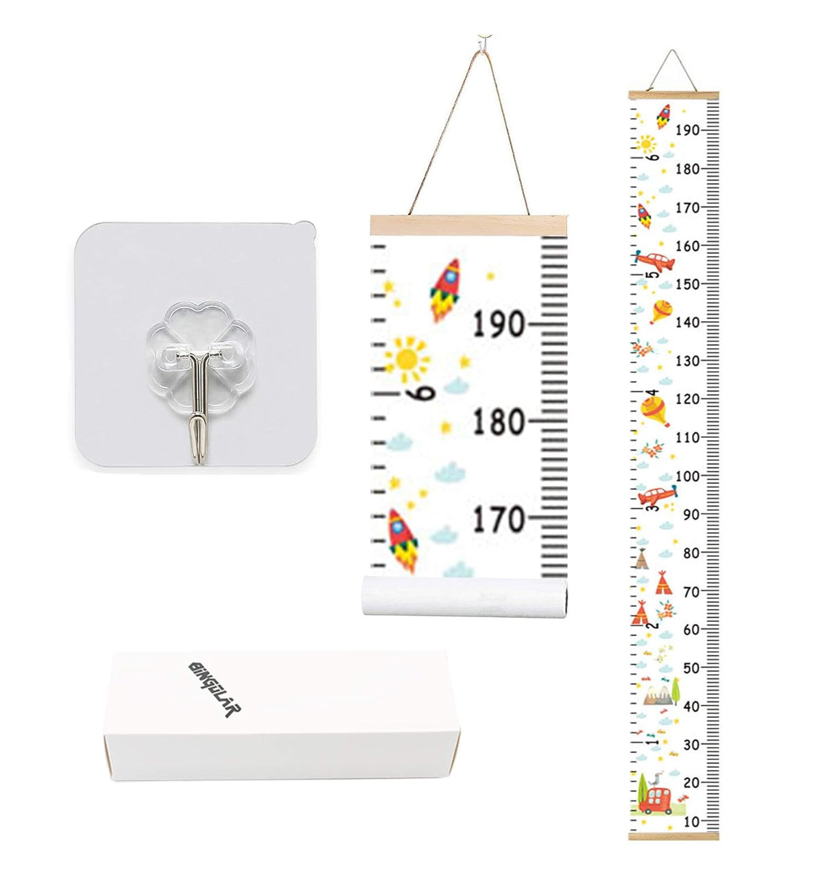 Kids Removable Height Chart Ruler, 7.9 x 79in, Pack of 2 P7559
