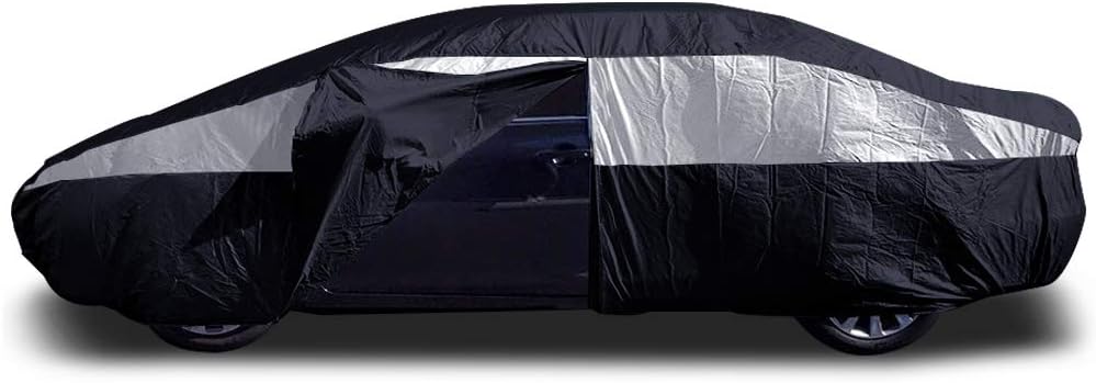 Jet Black Poly 210T Car Cover for Sedans J9415
