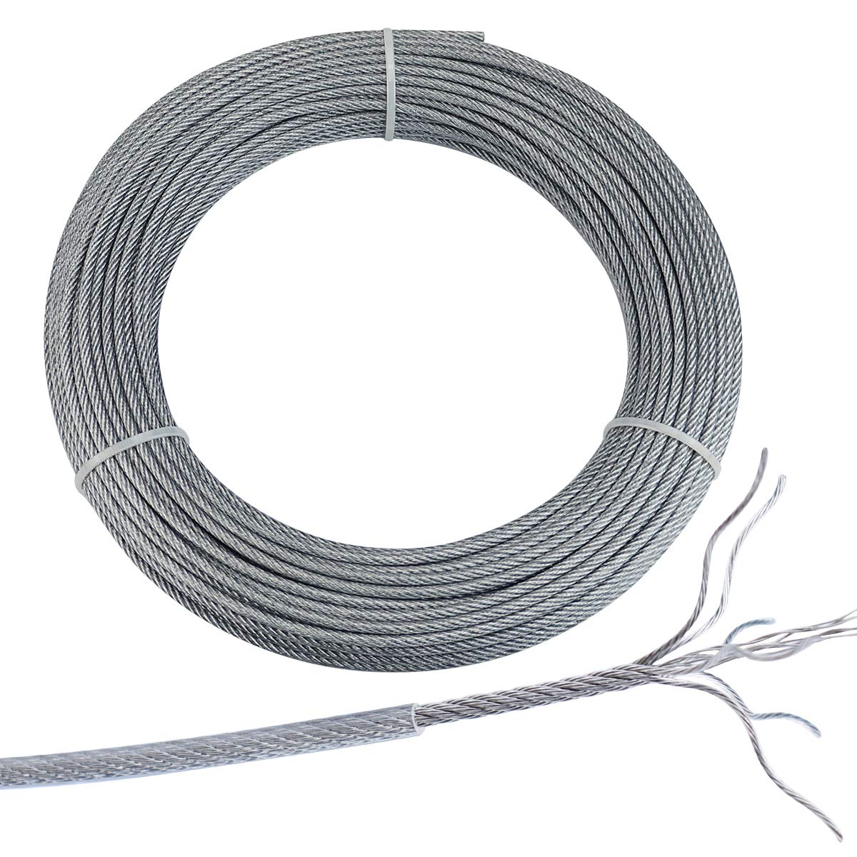 165ft Vinyl Coated Galvanized Steel Cable Rope 7x7 Strand O666305