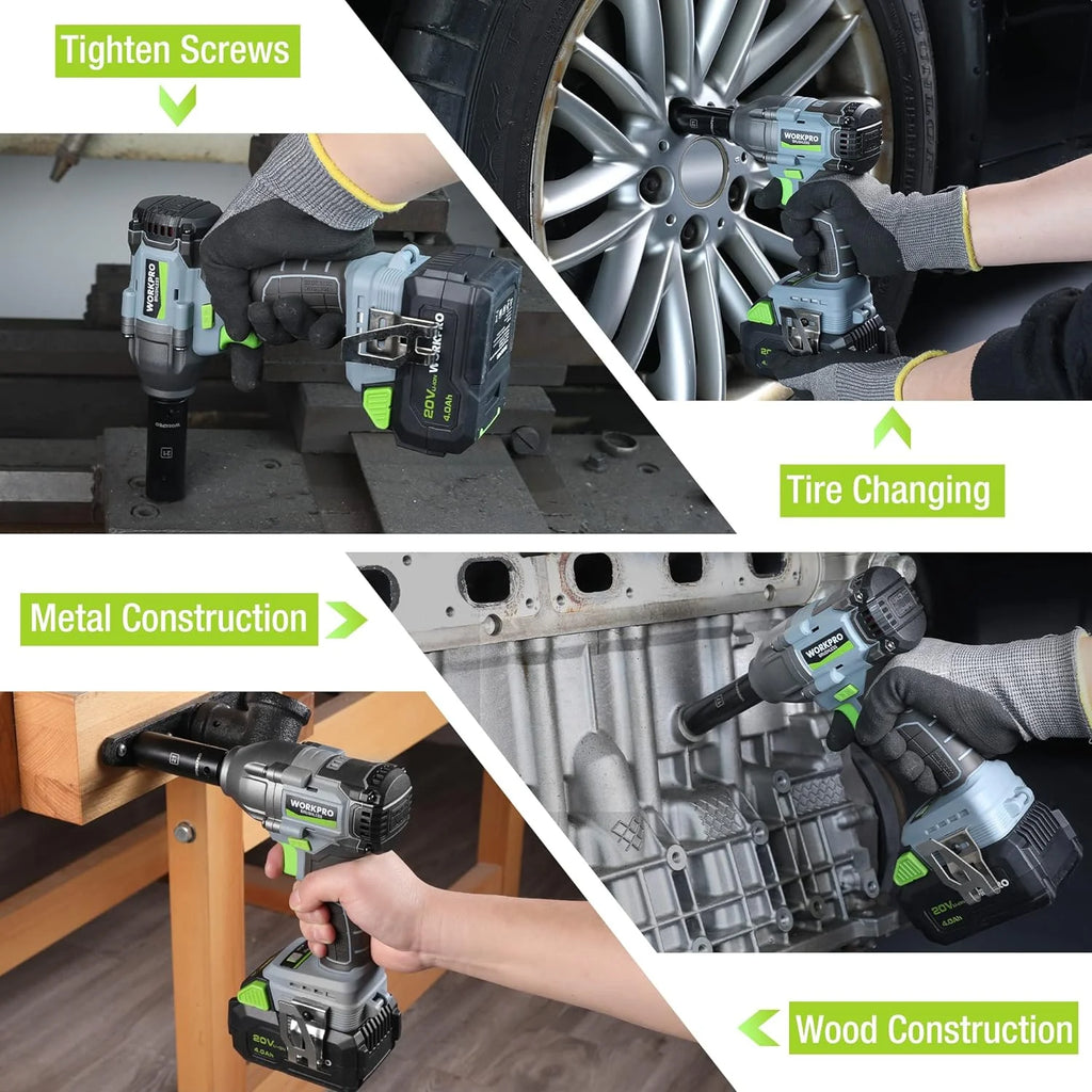 Cordless Impact Wrench 1/2 inch 20V Brushless High Torque 370 Ft-Lbs with Battery B298545