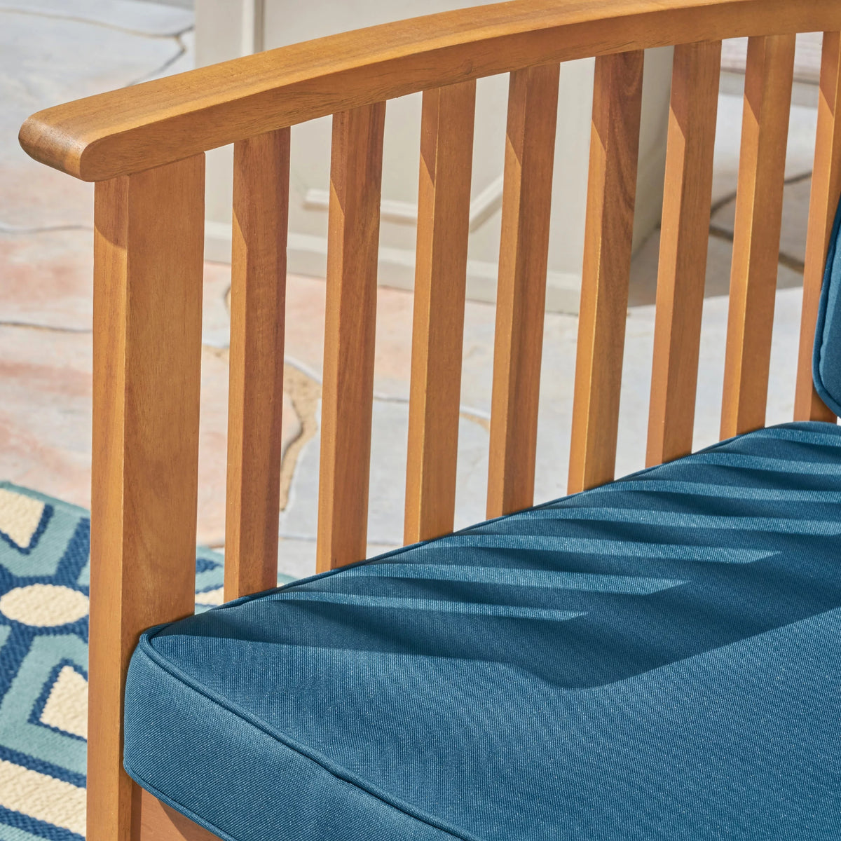 Acacia Wood Loveseat with Cushion P268