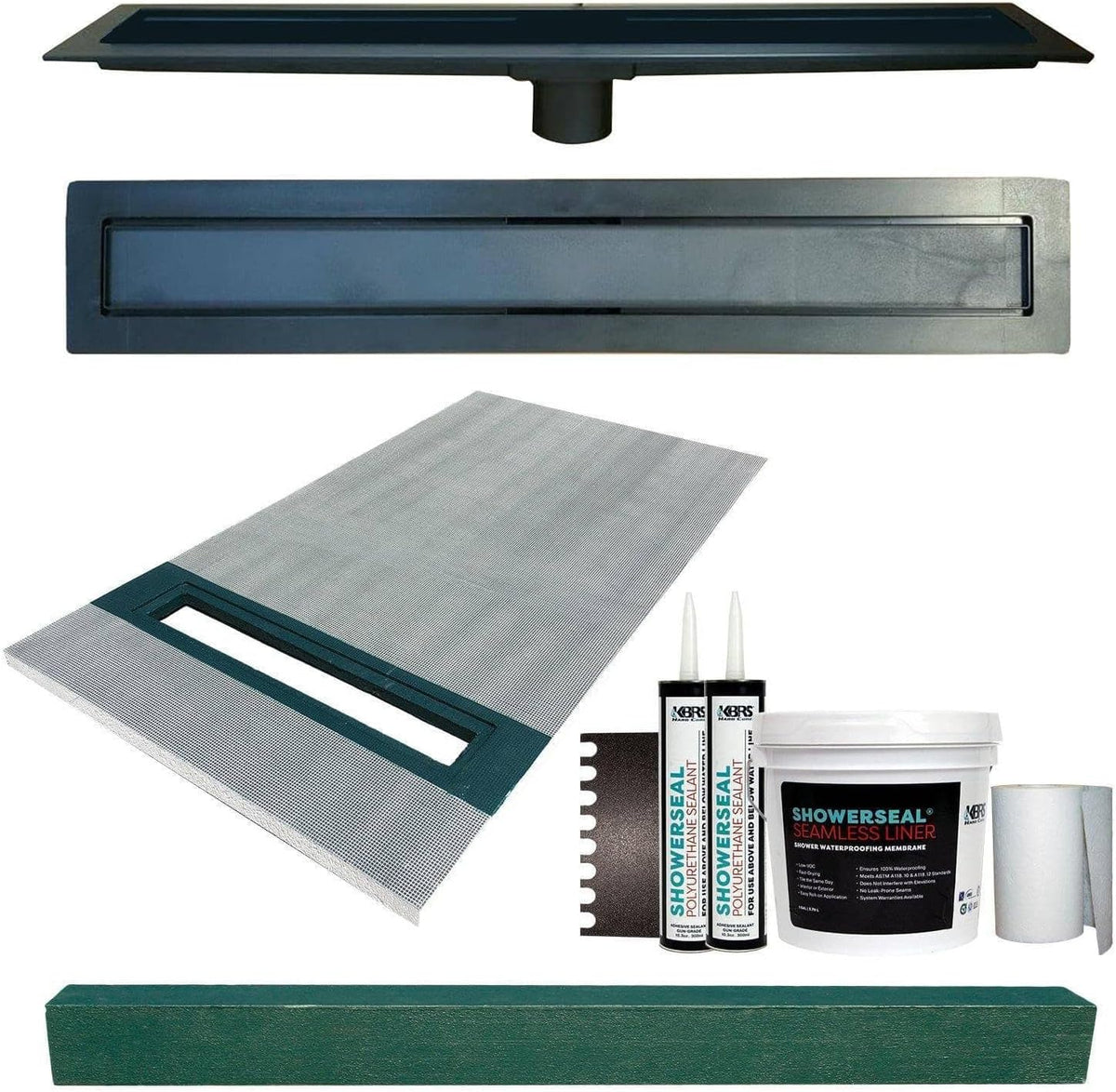 36” x 72” Linear Drain Shower Kit with ABS Drain Body S43397