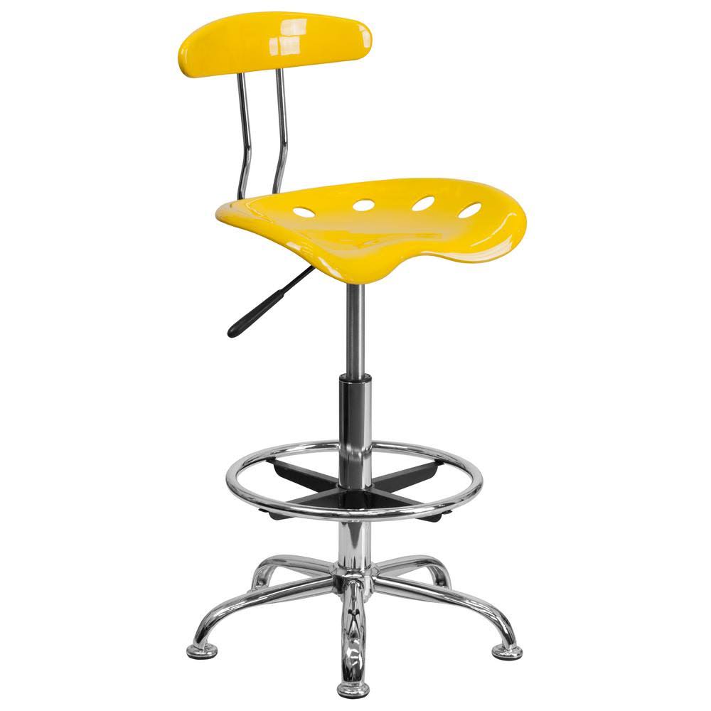 Yellow Tractor Seat Drafting Stool J579