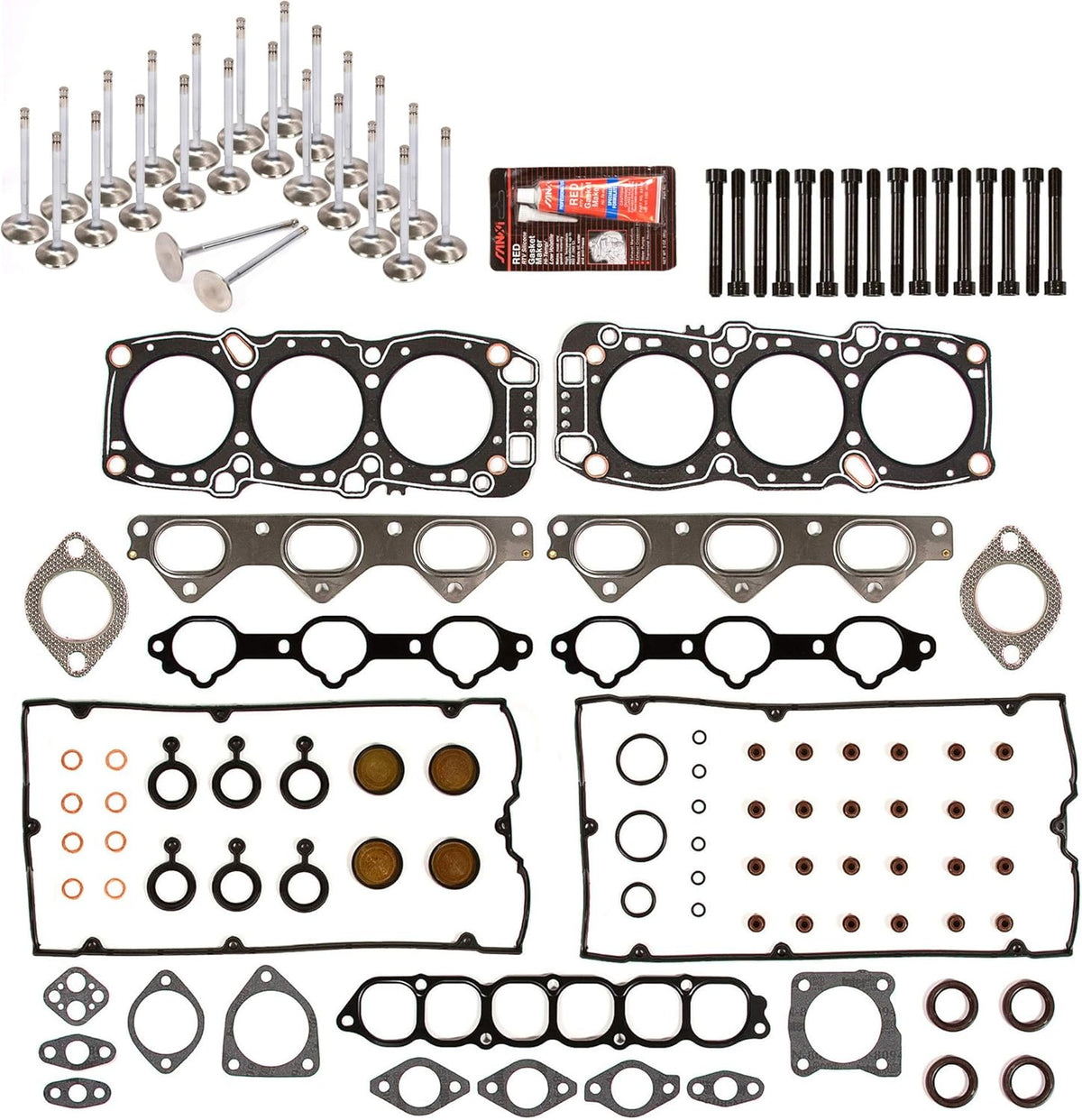 Head Gasket Set Intake Exhaust Valves for 3.0 6G72 W330
