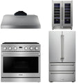 36 Gas Range, Range Hood, Refrigerator and Wine Cooler I21272