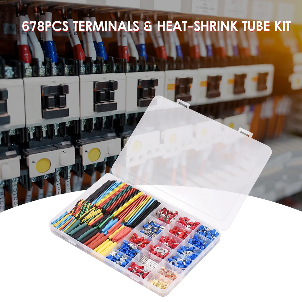 678PCS Terminals & Heat-shrink Tube Kit X824