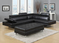 Black Bonded Leather 3-piece Sectional Sofa Set T5149