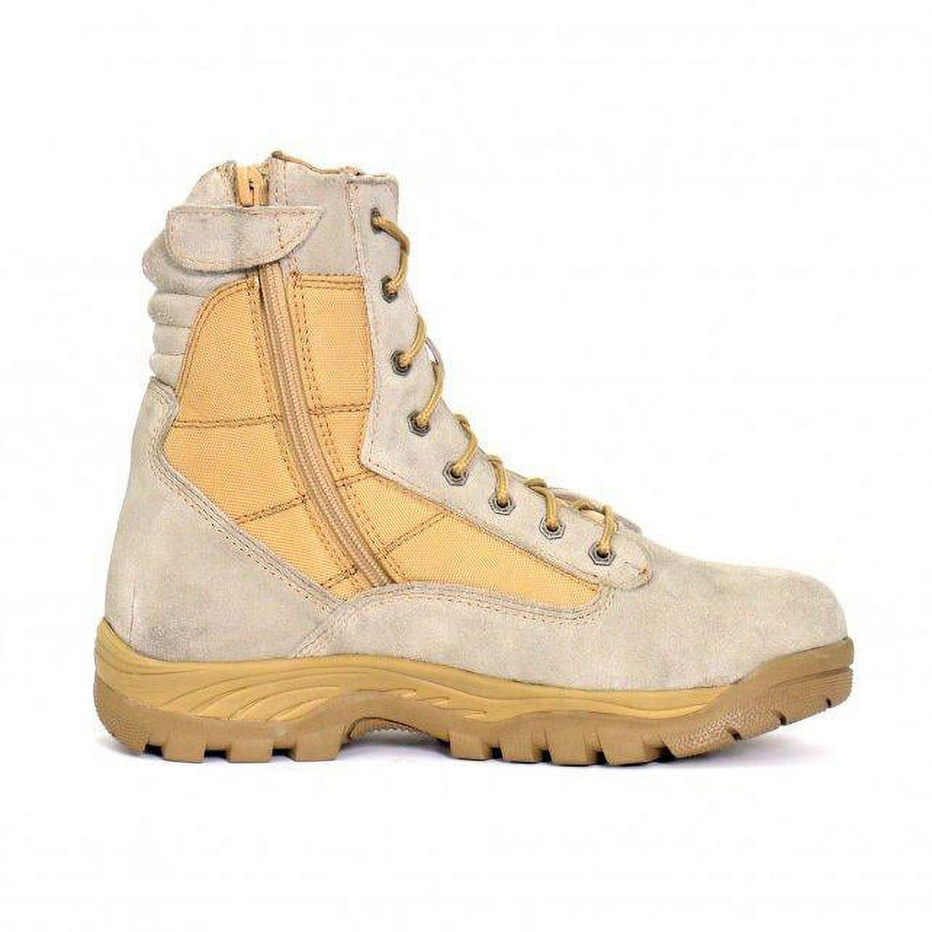 Tan Leather Lace Up Boots with Zippers O33857