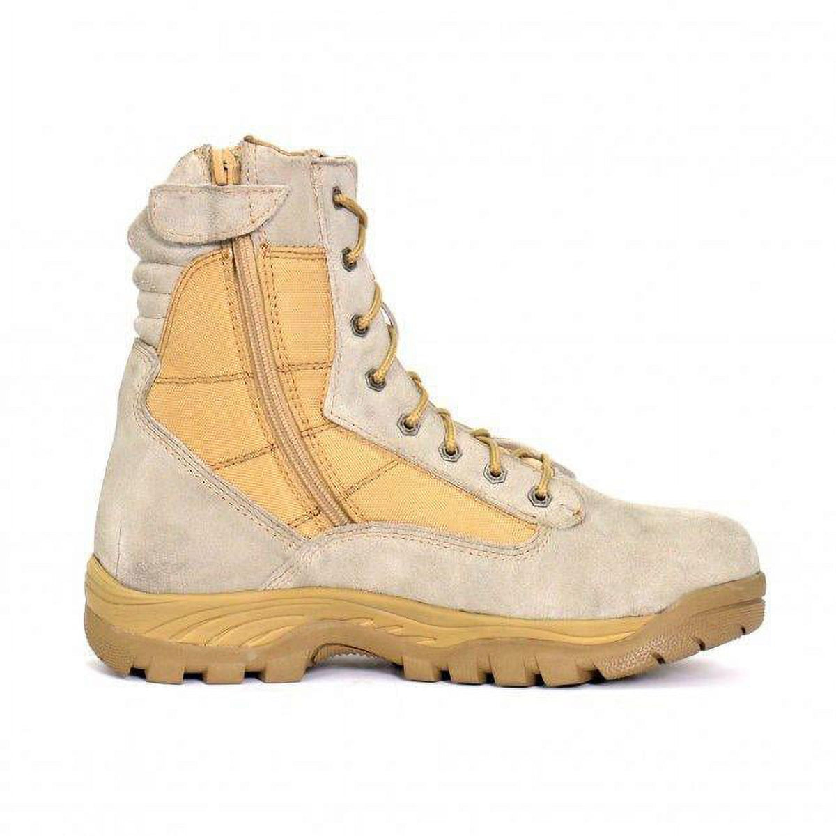 Tan Leather Lace Up Boots with Zippers O33857