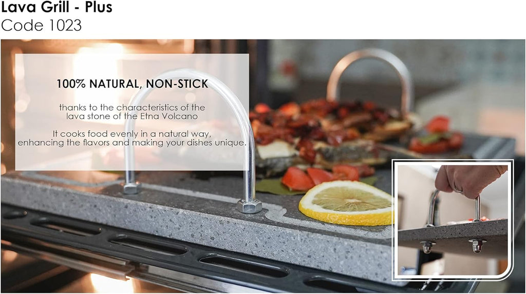Lava Stone Grilling Plate with Handles A65111